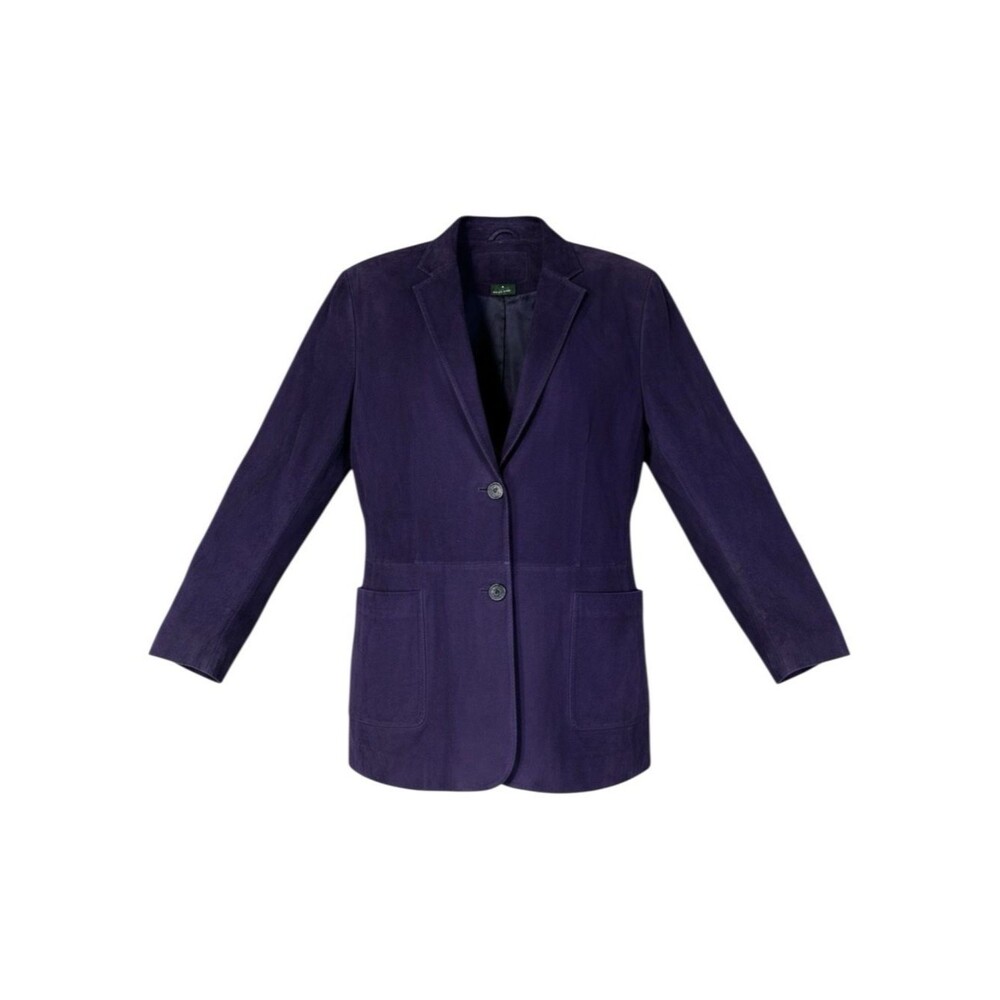 Lauren Ralph Lauren Vintage Y2K Purple Suede Leather Blazer Jacket Womens M